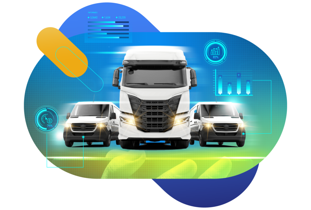 icono de camiones y transporte