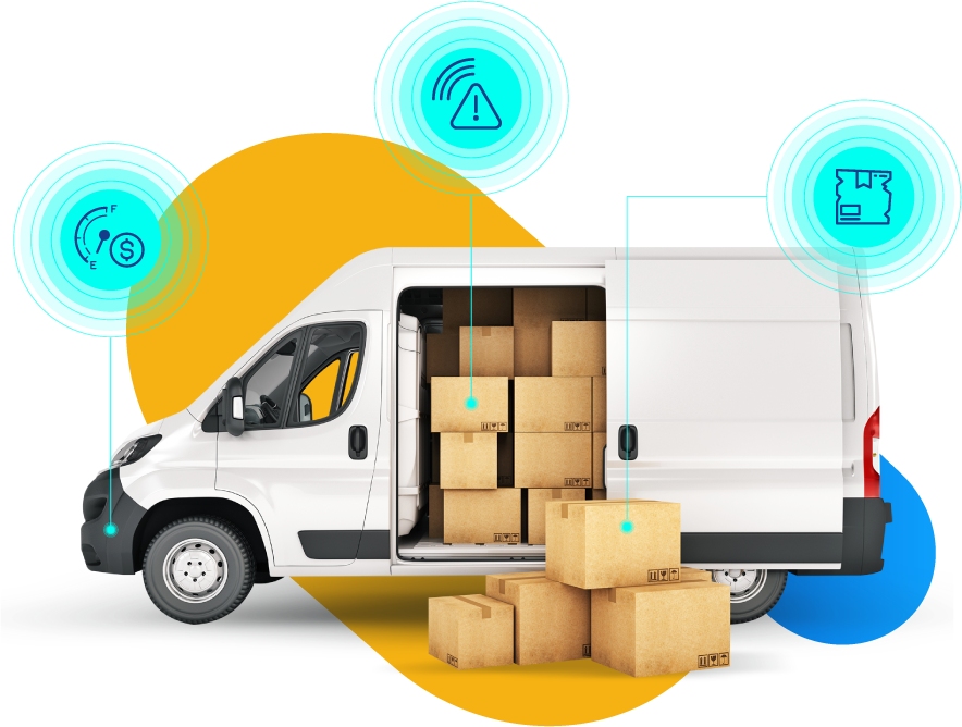 camion furgon lleno de cajas